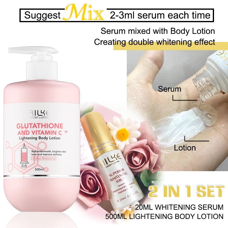 AILKE Vitamin C Glutathione Brightening Lotion for Even Skin Tone