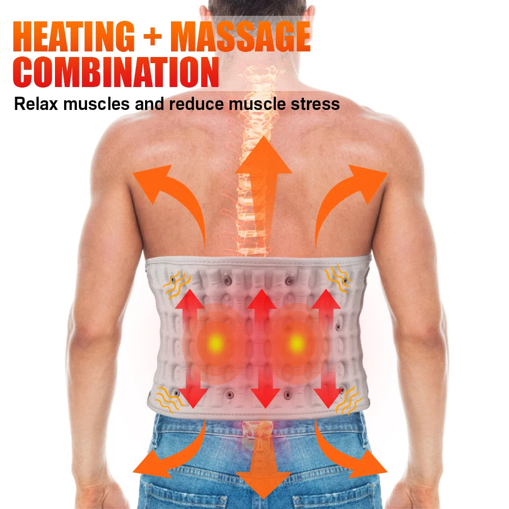 PASTSKY Rechargeable Heated Lumbar Traction and Back Massage Device