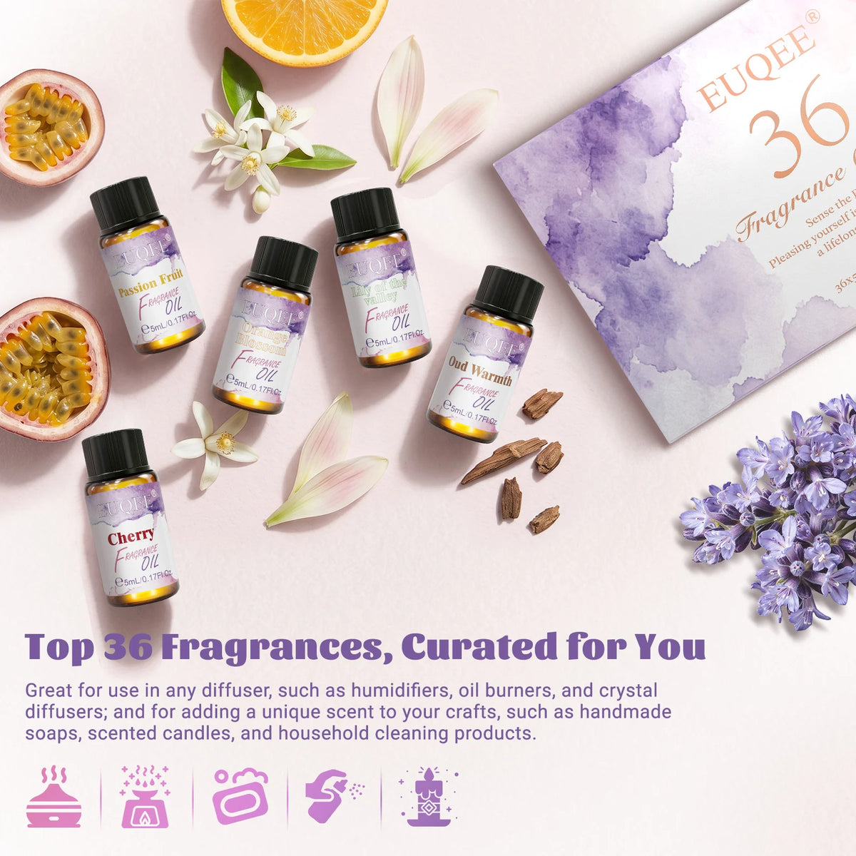 EUQEE Fragrance Oil Gift Set For Diffusers And Candle Making