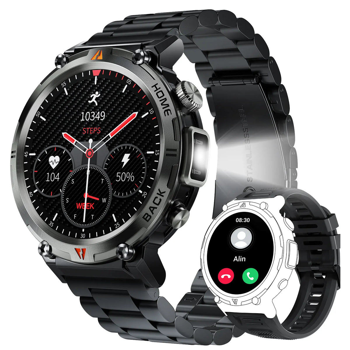 EIGIIS KE3 Bluetooth Call Smartwatch with Heart Rate Monitor