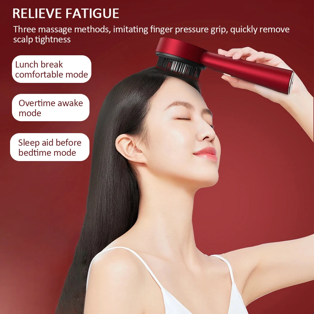 Foreverlily Electric Vibration Scalp Massage Comb With Oil Applicator