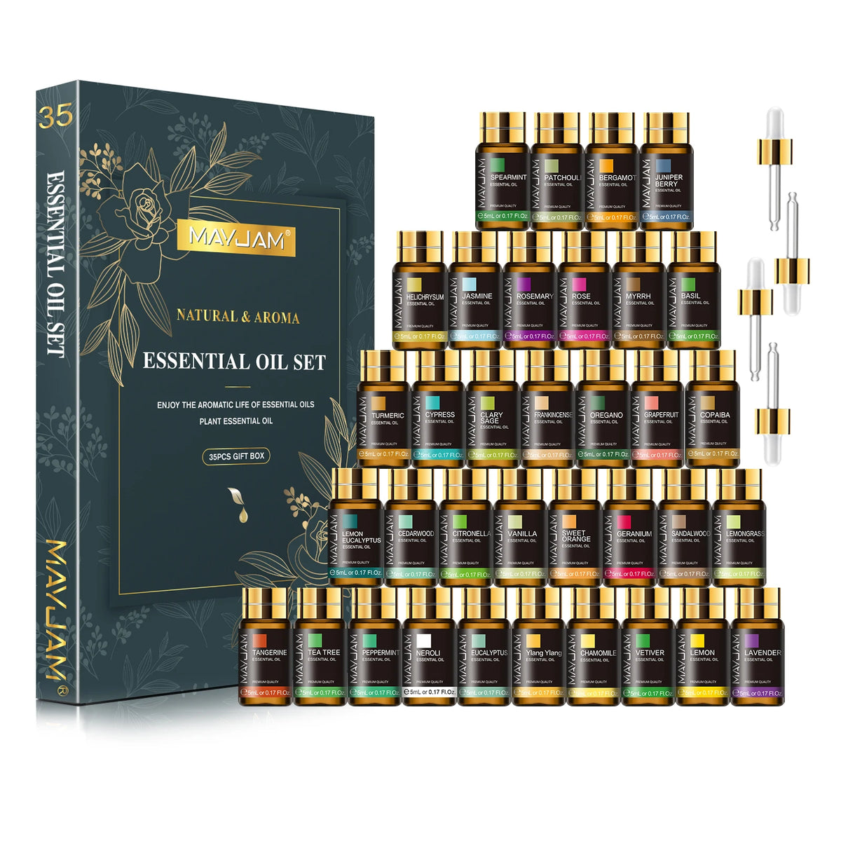 MAYJAM Essential Oils Aromatherapy Gift Set With Botanical Scents