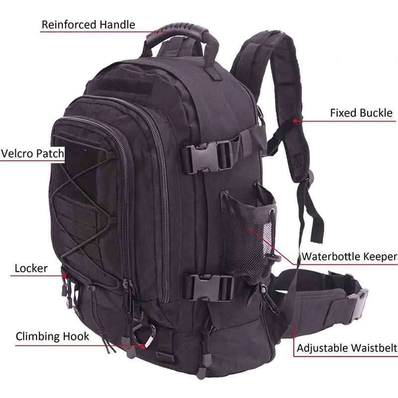 LQARMY Tactical Military Molle Backpack for Hiking and Outdoor Travel