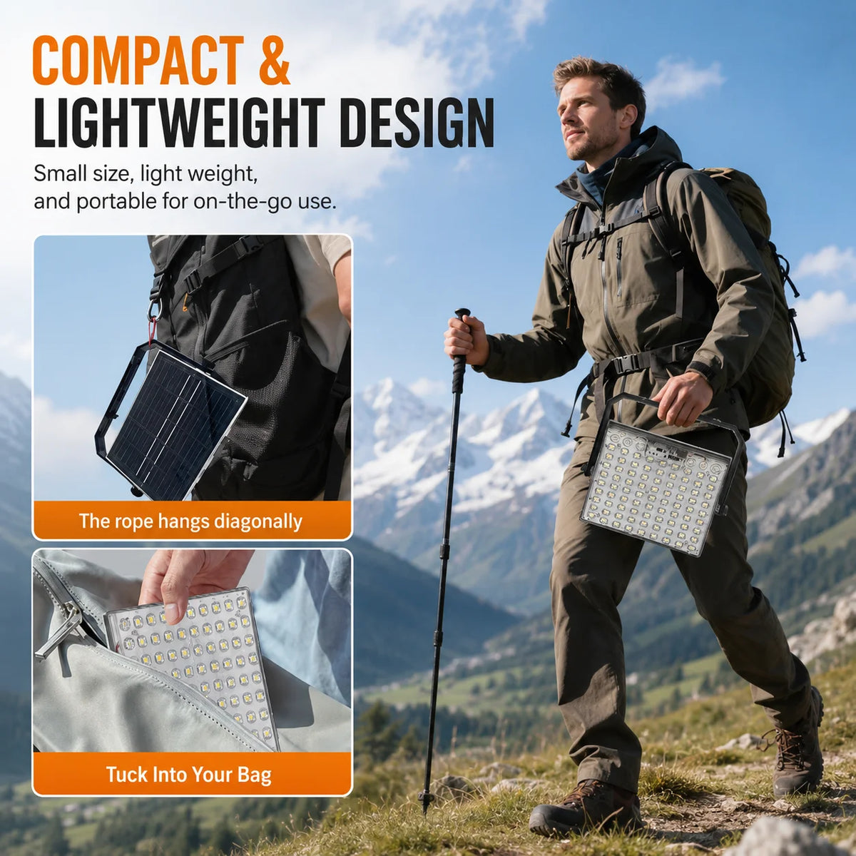 Morglad Solar Rechargeable Camping Lantern With Dual Charging