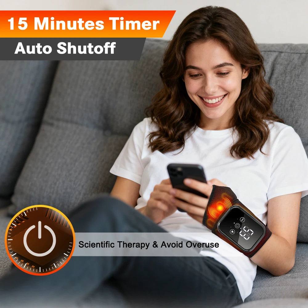 Agdoad Electric Heating Wrist Massager With Vibration Brace Support