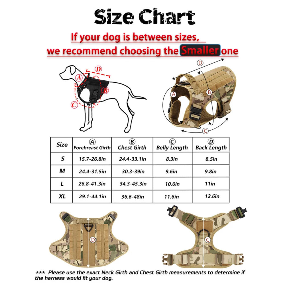 PETRAVEL Tactical Dog Harness And Leash Set For Training Walks