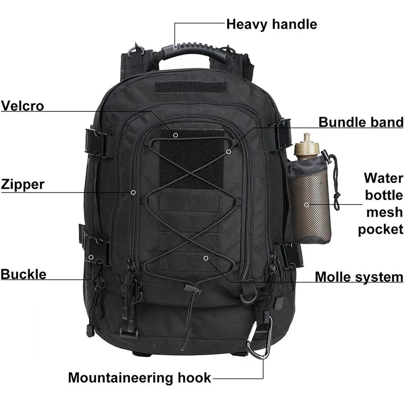 LQARMY Tactical Military Molle Backpack for Hiking and Outdoor Travel