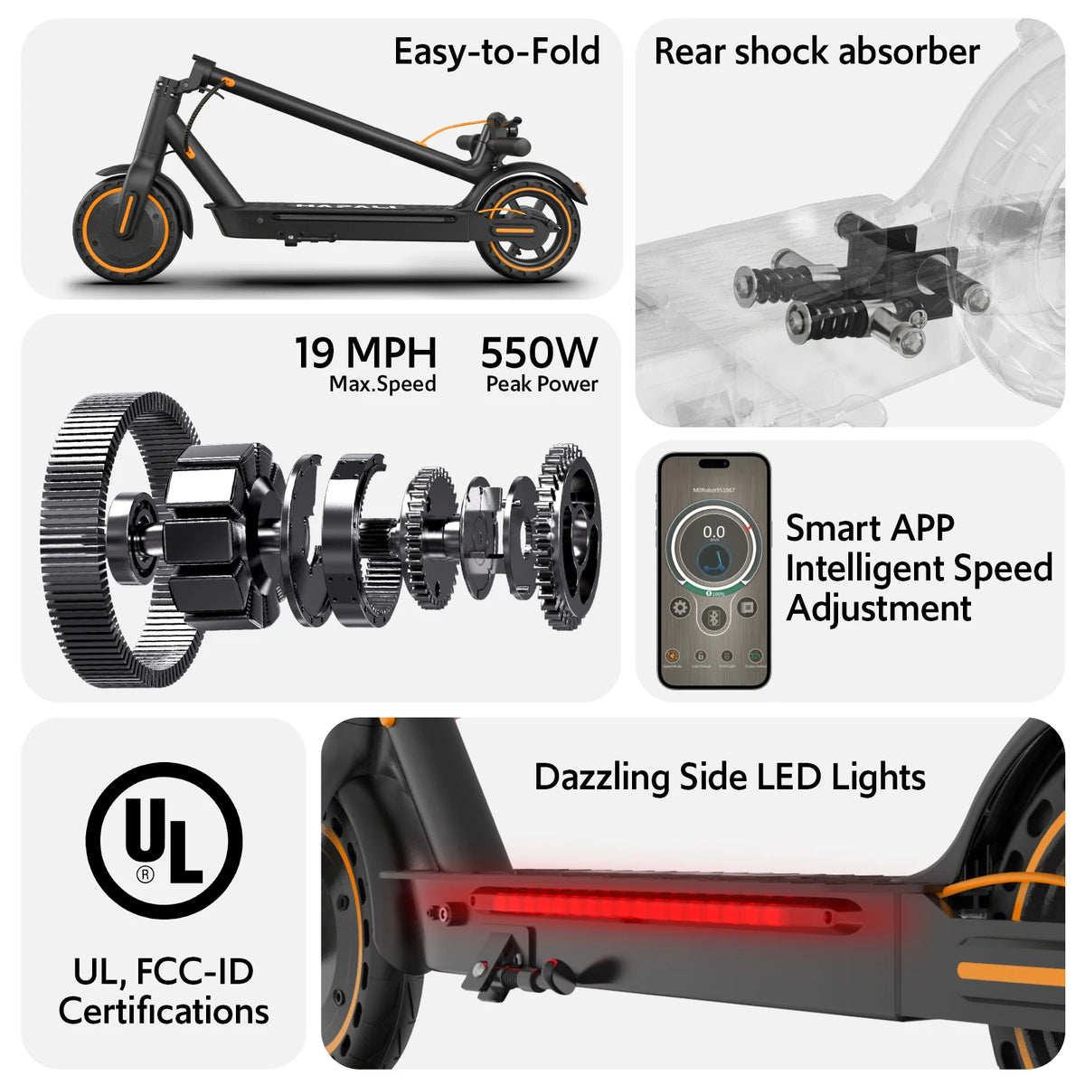 Osboo 550W Foldable Electric Scooter For Commuter Adults