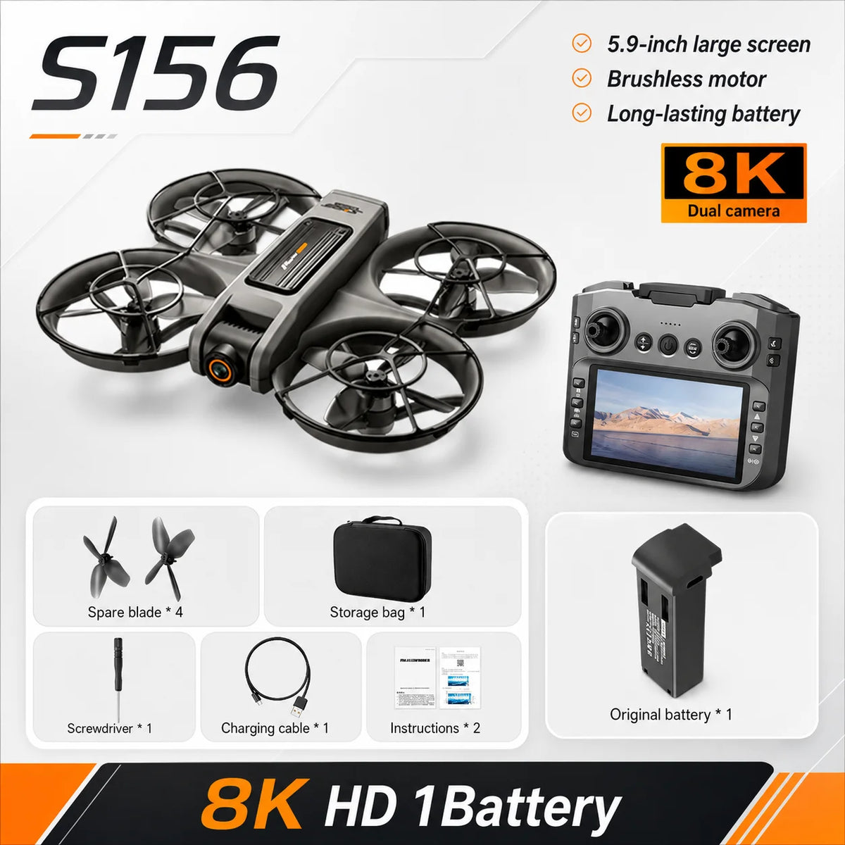 ZNLYRION Drone With 8K Dual Camera And Brushless Motor