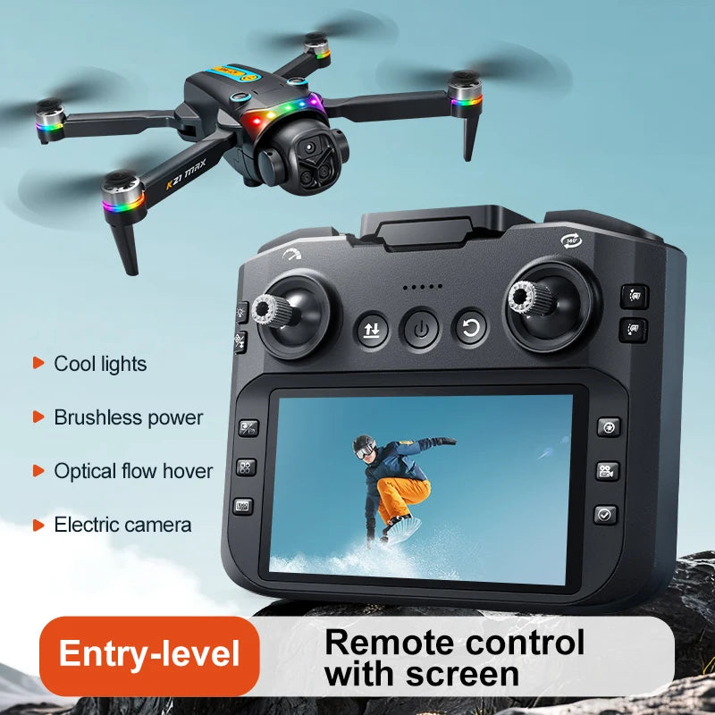 K21MAX Drone With Screen Remote, Optical Flow And Auto Return