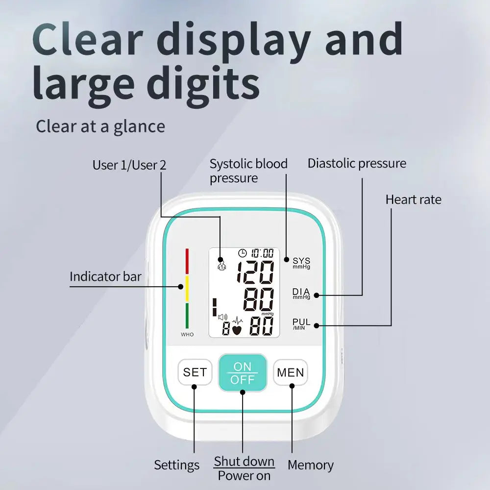 Automatic Upper Arm Blood Pressure Monitor With Voice Readout