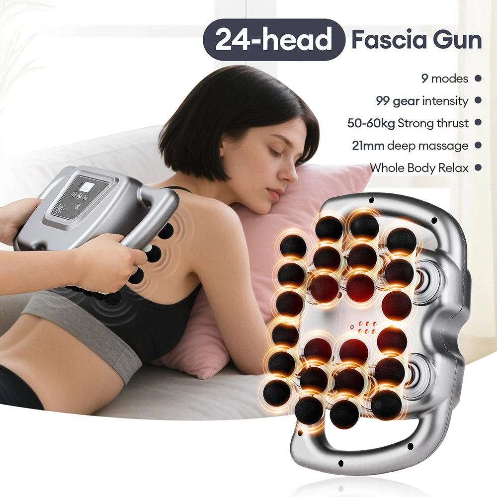 Foreverlily 24 Head Fascia Massage Gun for Muscle Relaxation