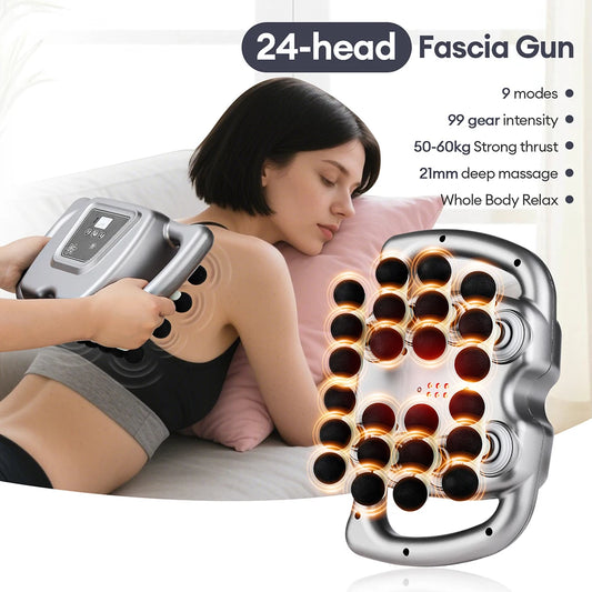 Foreverlily 24 Head Fascia Massage Gun for Muscle Relaxation