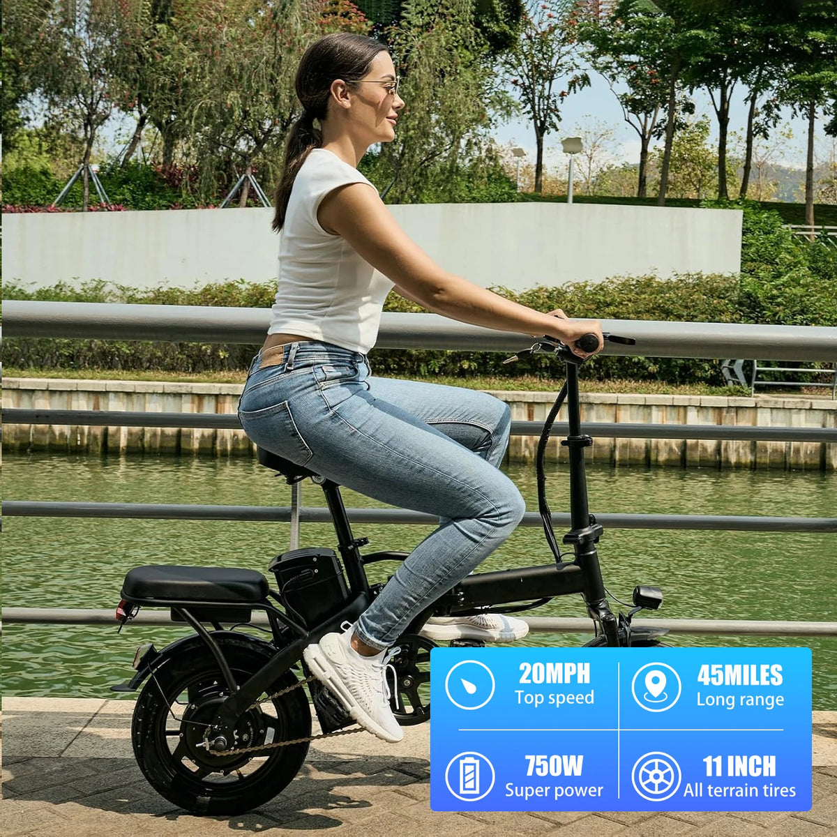 Hezzo 750W Peak Folding Electric Bike For Adult Commuters