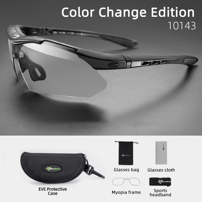 Rockbros Cycling Photochromic Sunglasses With UV400 Protection Lens