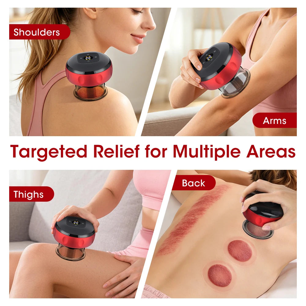 Smart Electric Vacuum Cupping Massager With Heating And Gua Sha