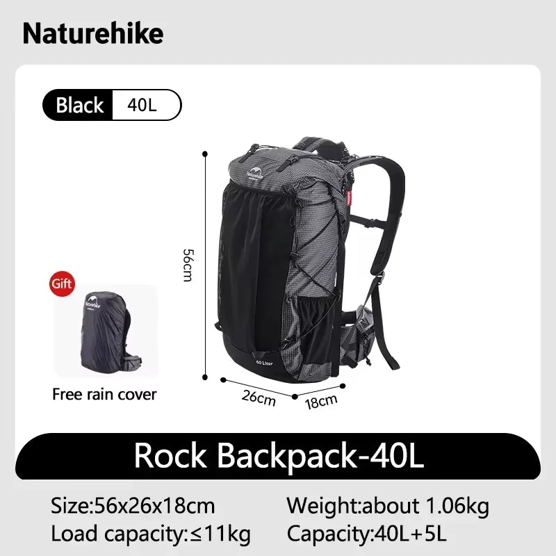 Naturehike Nylon Travel Hiking Backpack with Rain Cover