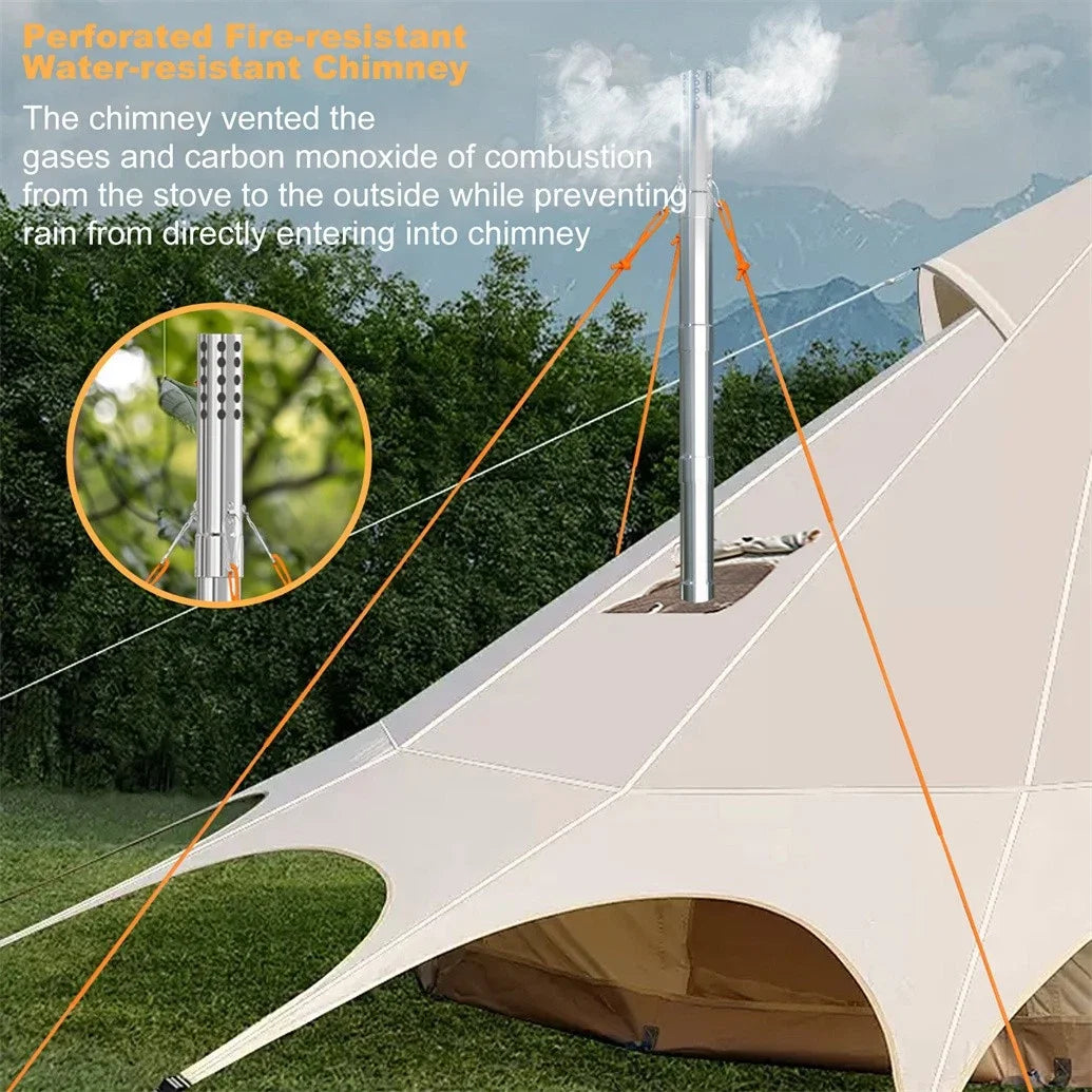 Unho Portable Wood Burning Tent Stove for Outdoor Heating and Cooking