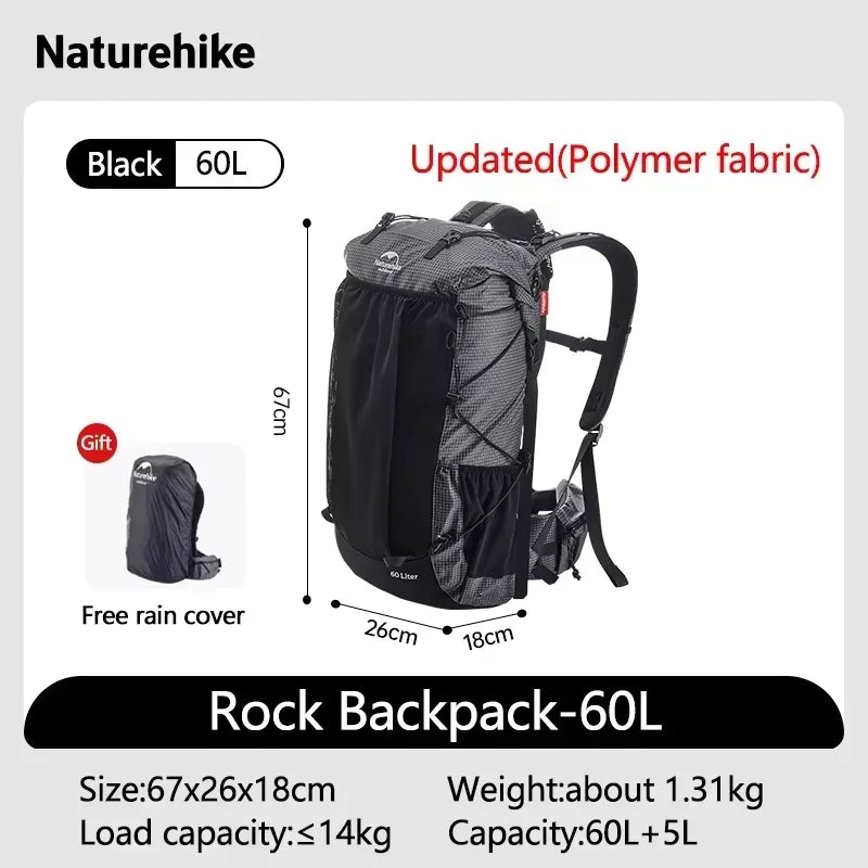 Naturehike Nylon Travel Hiking Backpack with Rain Cover