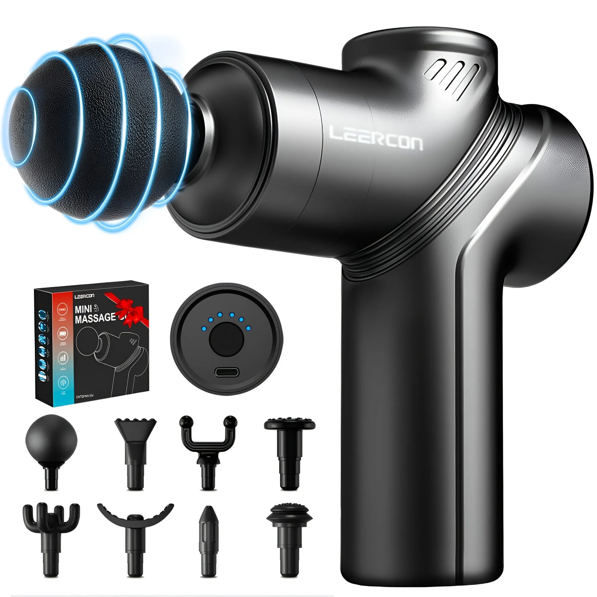 Leercon Muscle Massage Gun Portable Brushless Motor With Four Heads