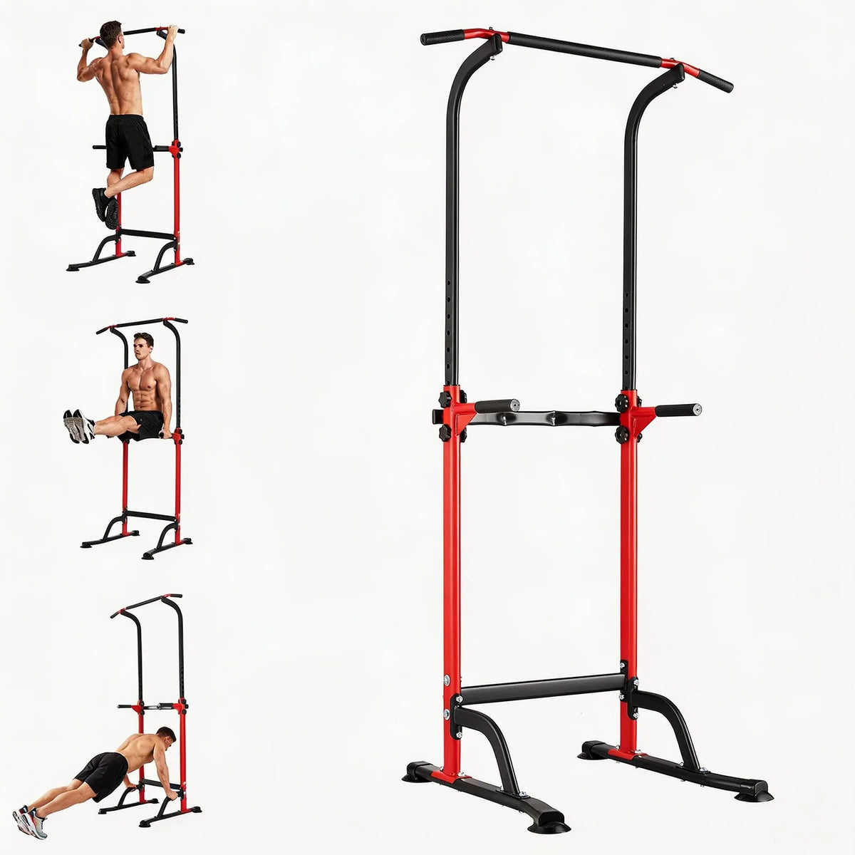 HiMISS Adjustable Power Tower Dip Station With Pull Up Bar