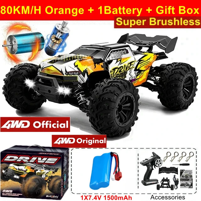 4WD Off Road Remote Control Car High Speed Brushless Buggy
