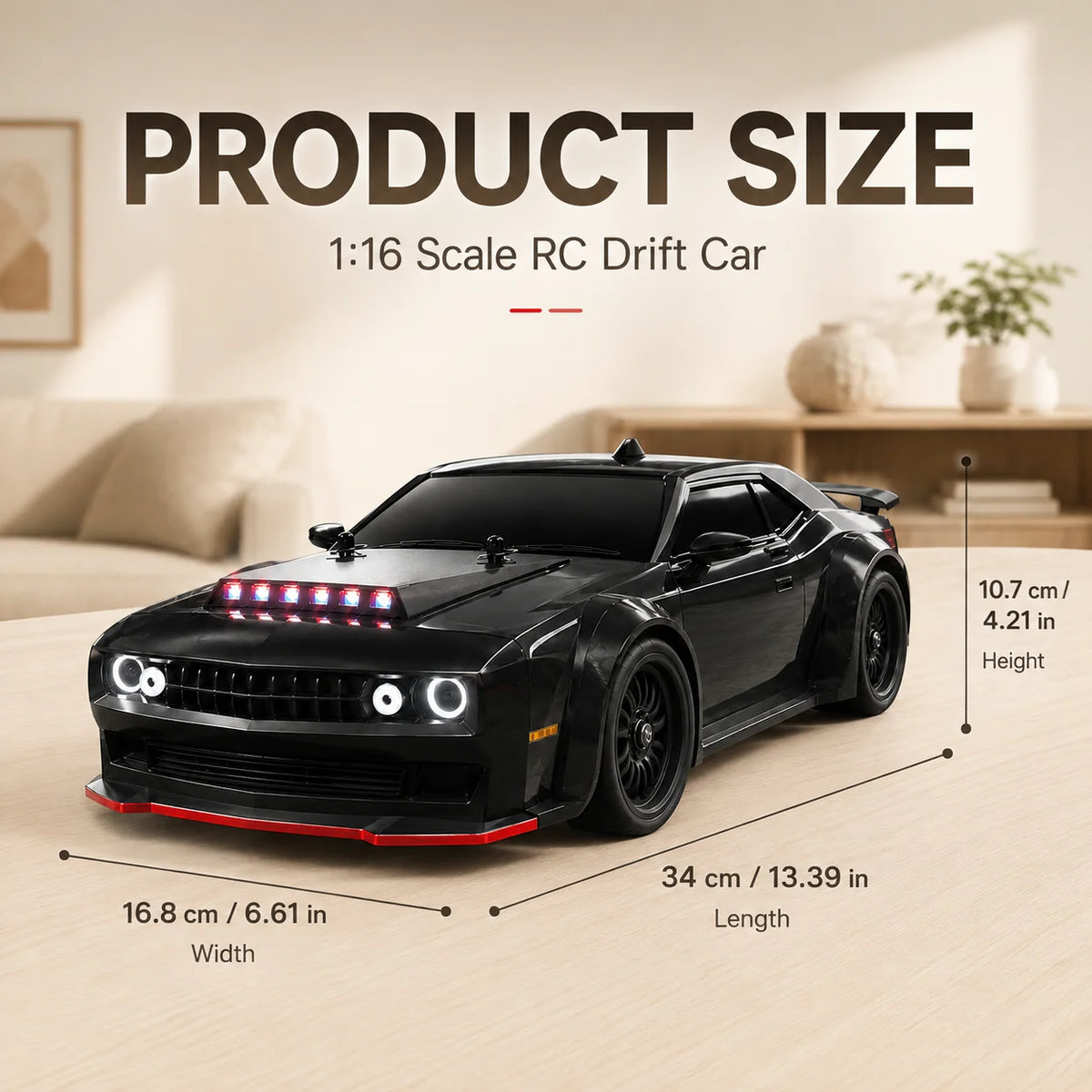 ZNLYRION Brushless RC Drift Car With 4WD Racing Action Lights