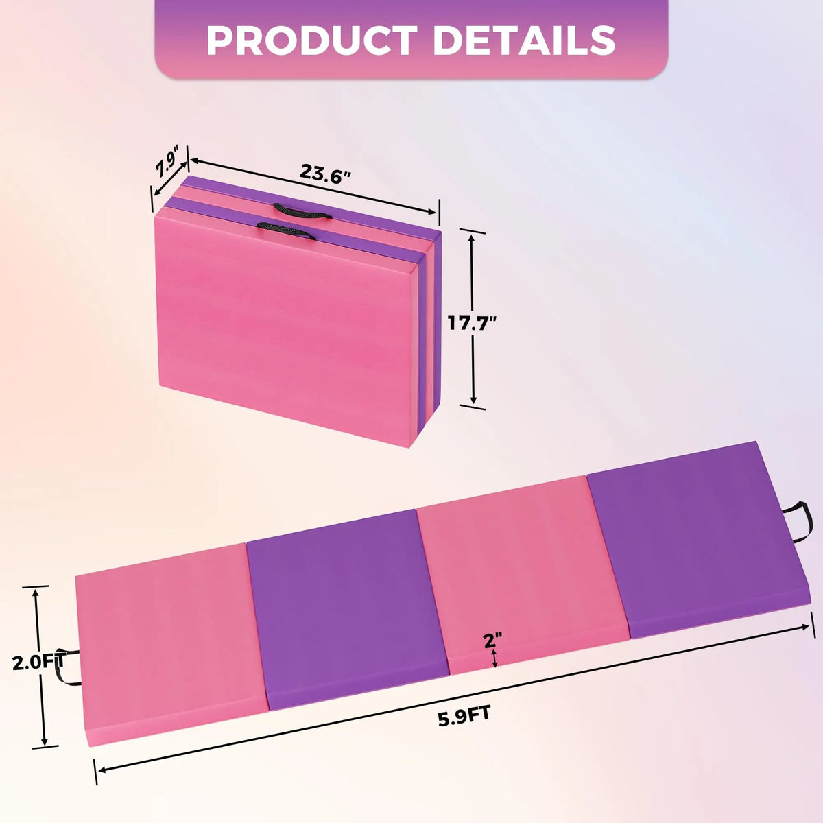 HiMISS Thick Foldable Gymnastics Exercise Mat For Home Training