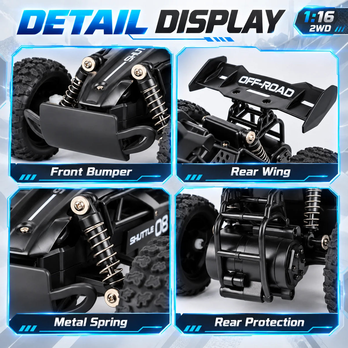 ZNLYRION Remote Control Off Road Racing Buggy With LED Lights