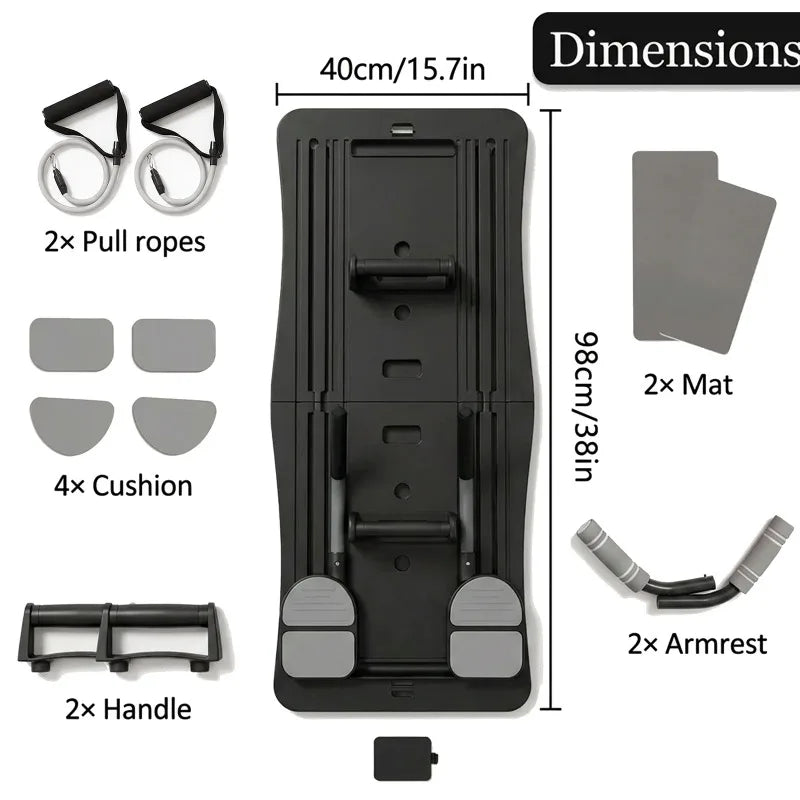 Foldable Multifunctional Home Workout Board With Resistance Bands And Handles