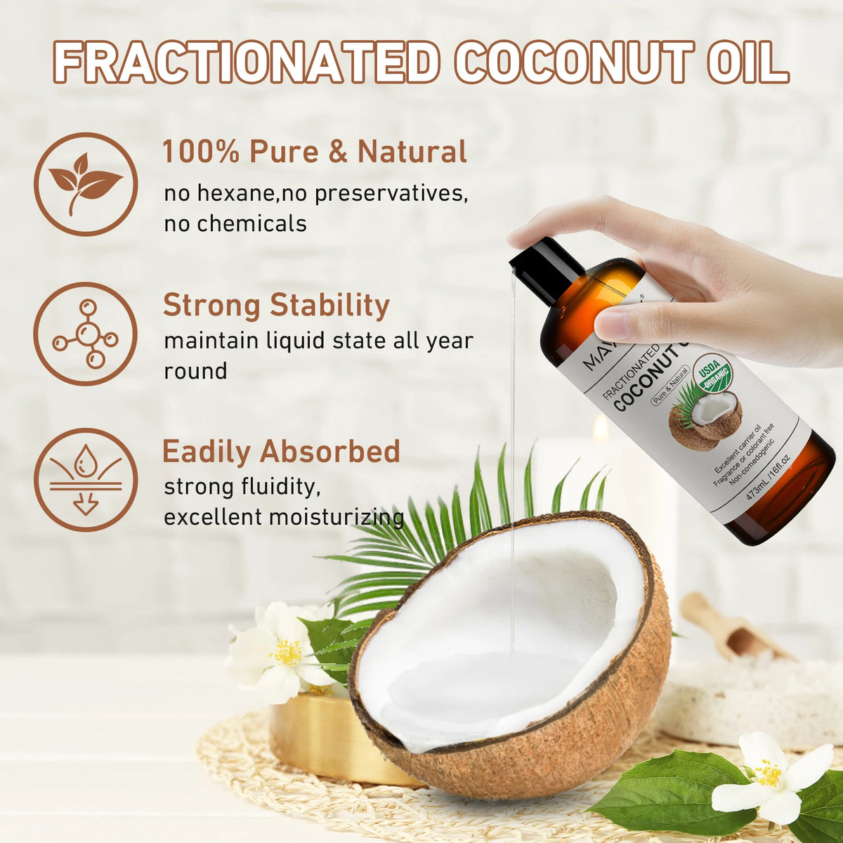 MAYJAM Organic Cold Pressed Castor Oil for Skin and Hair Care