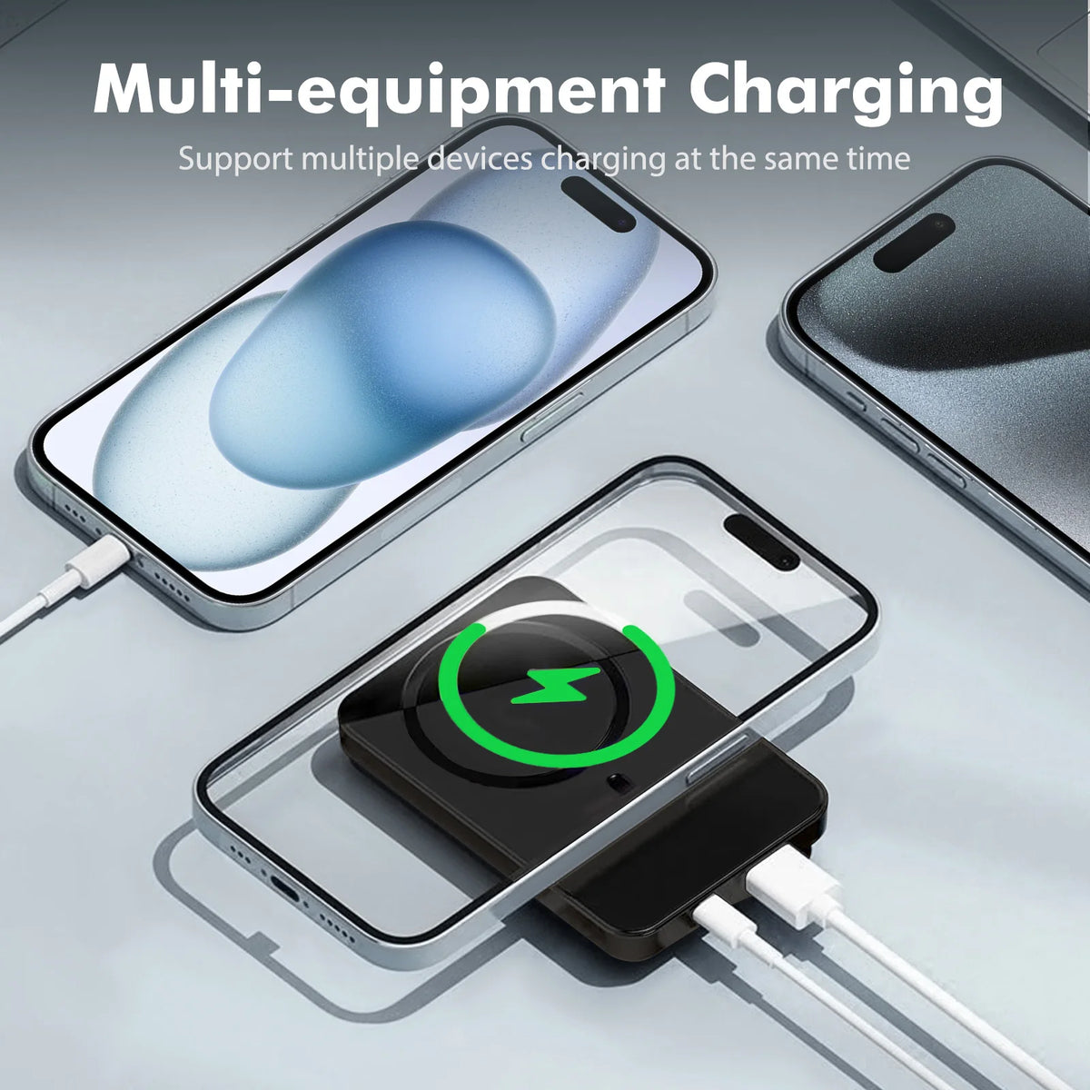 Wireless Solar Power Bank 10000mAh Portable Charger With Led Display