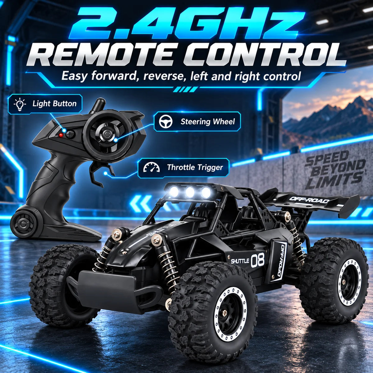 ZNLYRION Remote Control Off Road Racing Buggy With LED Lights