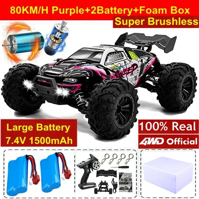 4WD Off Road Remote Control Car High Speed Brushless Buggy