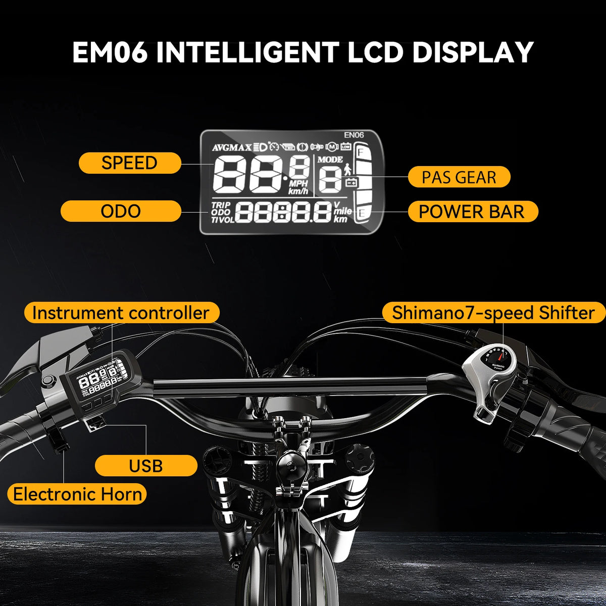 Cybervelo EK11 1000W Fat Tire Electric Dirt Bike All Terrain