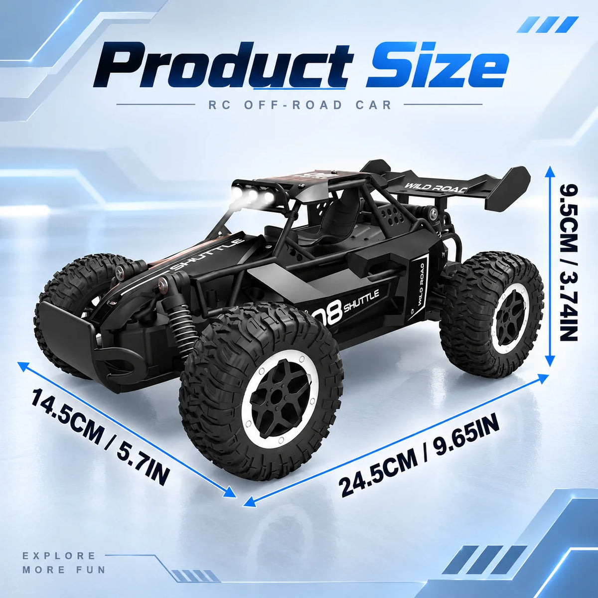 ZNLYRION Remote Control Off Road Racing Buggy With LED Lights