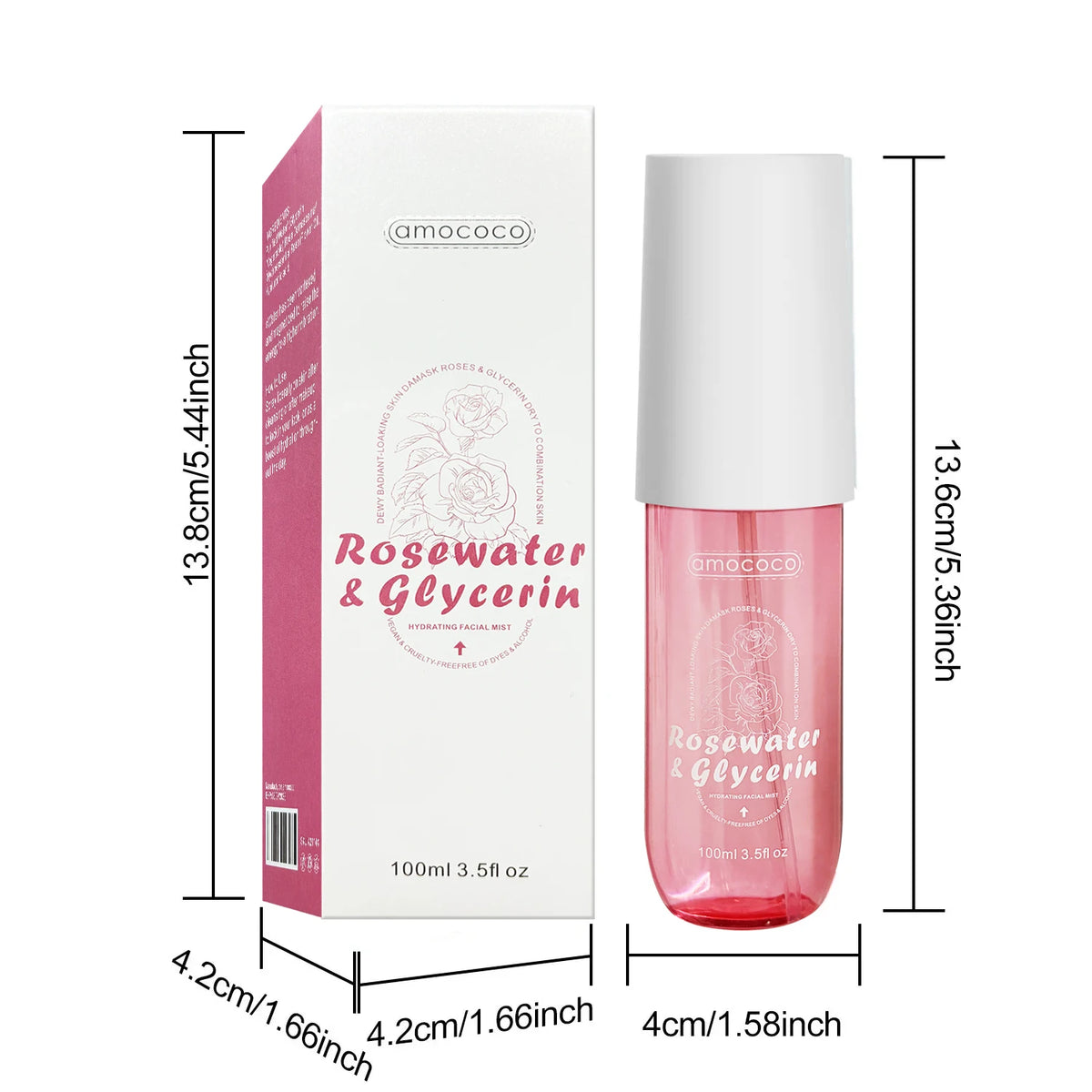 AMOCOCO Rose Water Facial Mist Hydrating Spray Daily Skincare