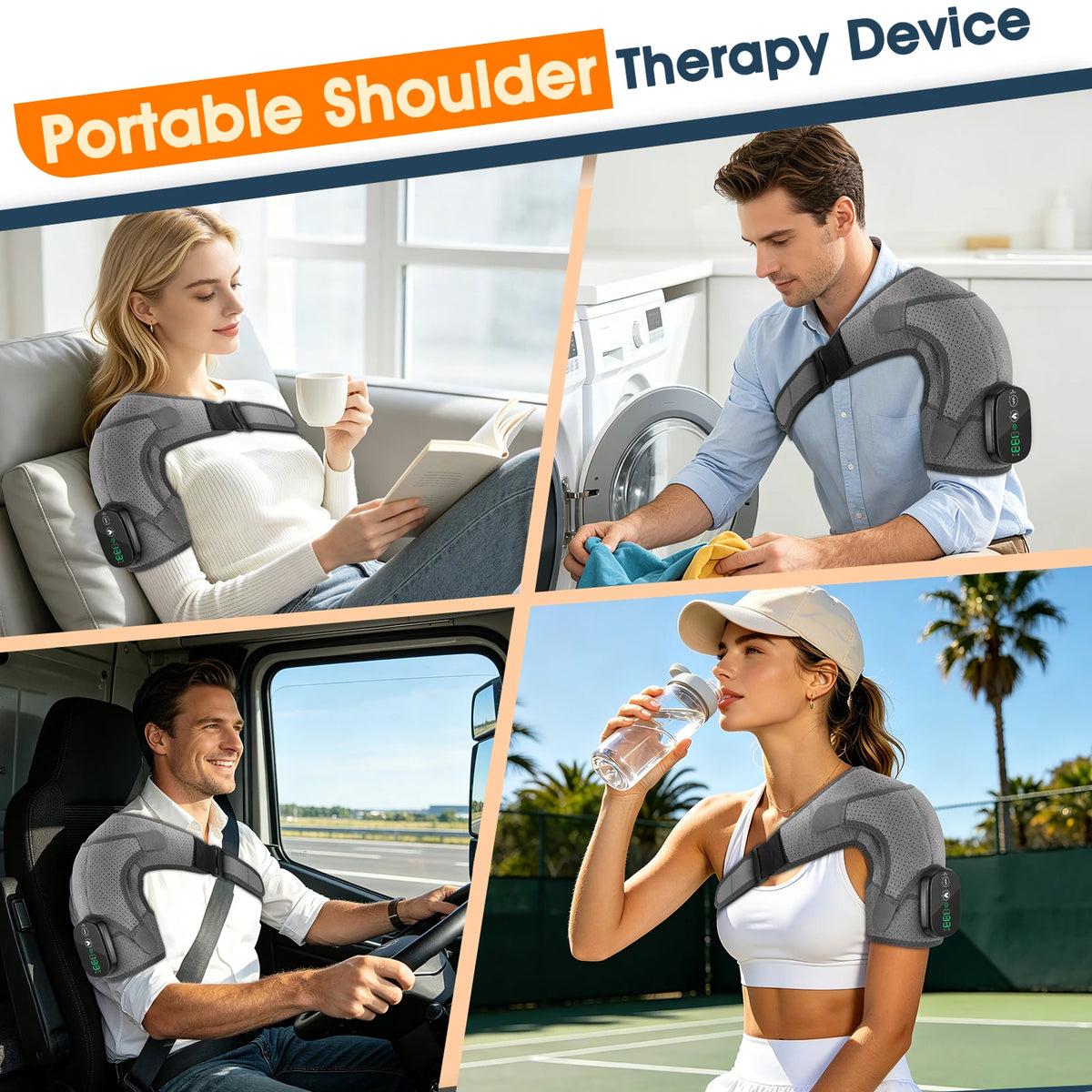 Hailicare Cordless Heated Shoulder Massager With Vibration Therapy