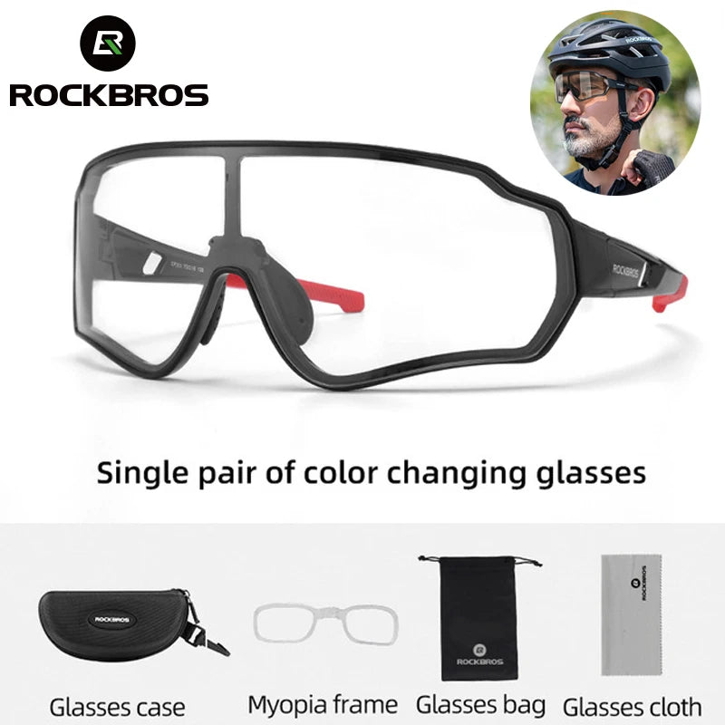 Rockbros Photochromic Cycling Sunglasses With UV400 Protection