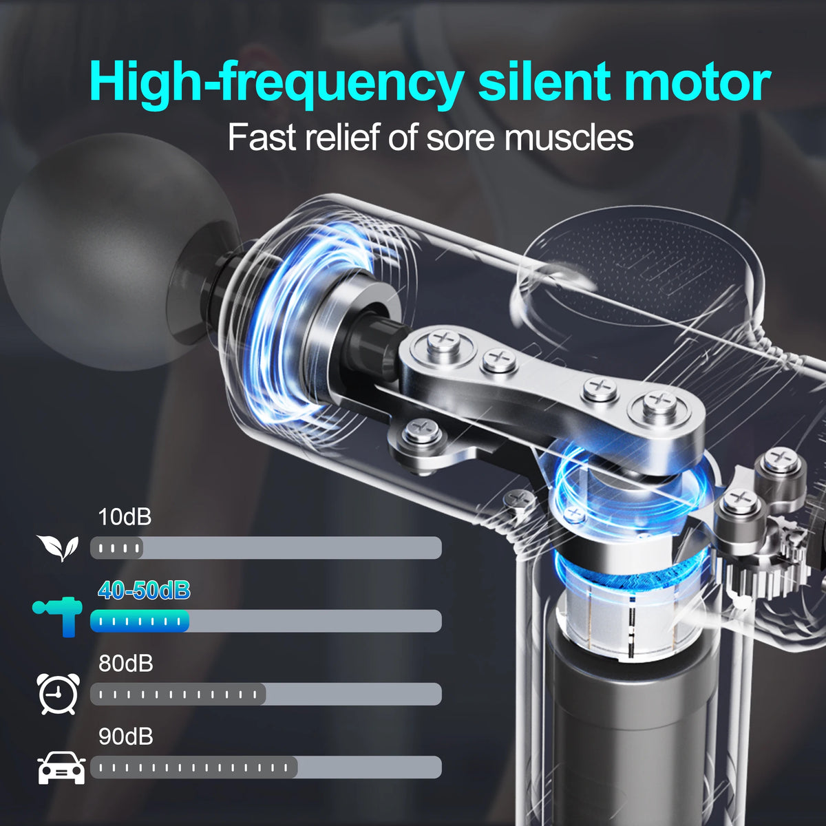 Leercon Handheld Percussion Massage Gun With Adjustable Speed Settings