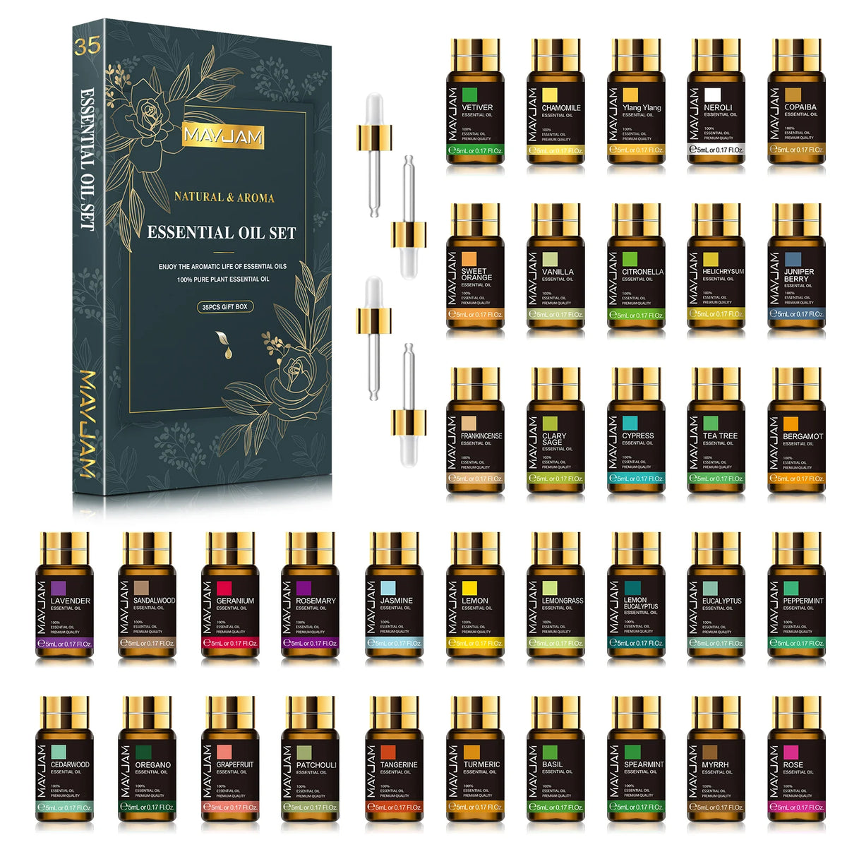 MAYJAM Essential Oils Set for Diffusers Aromatherapy and Candle Making