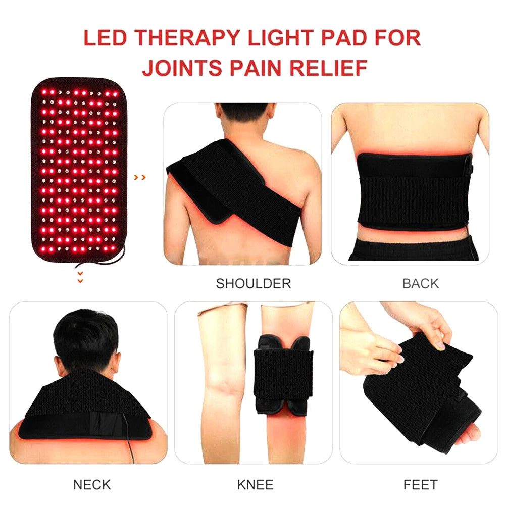 Portable Infrared LED Heat and Massage Pad for Back Waist