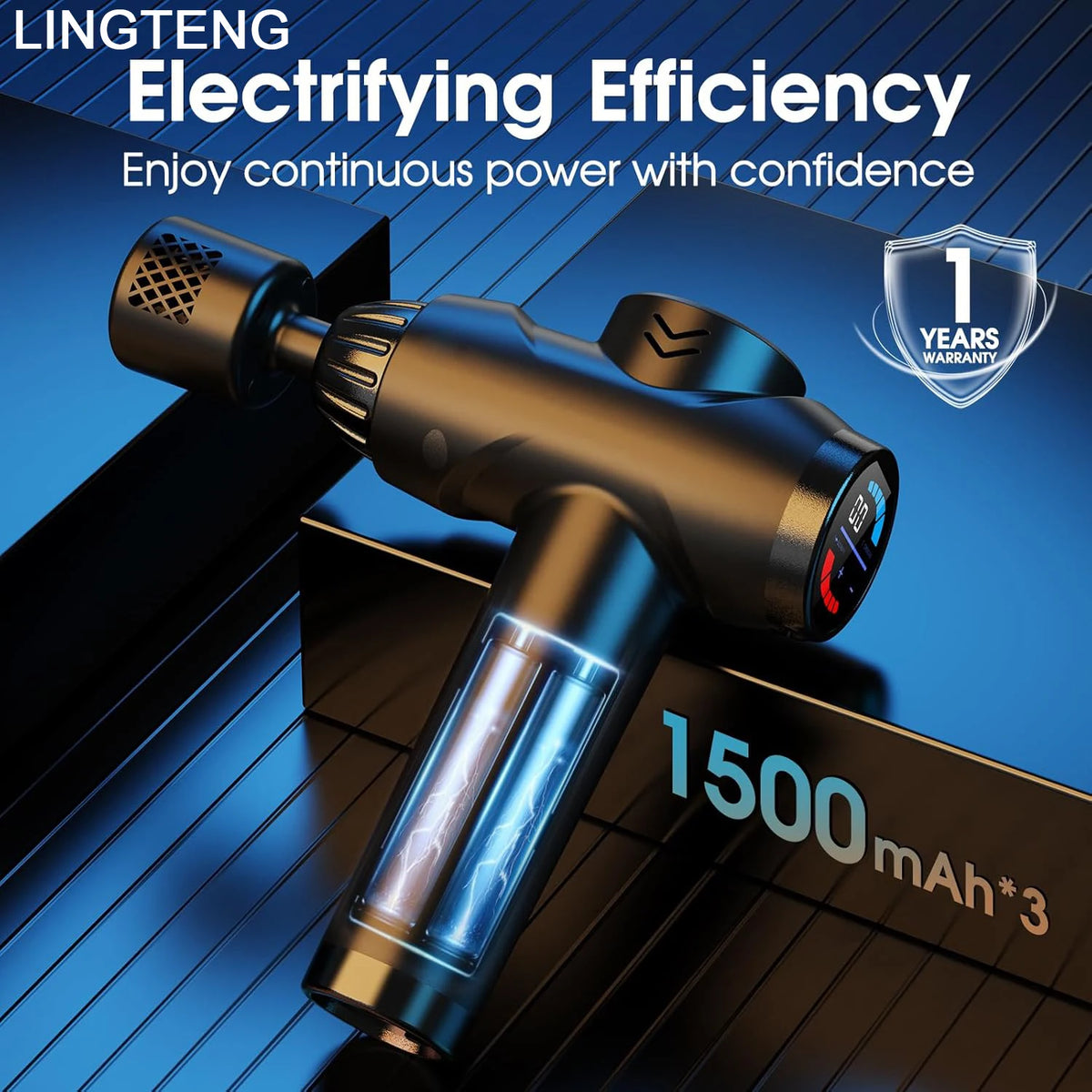 LINGTENG Hot And Cold Deep Tissue Massage Gun For Muscle Relaxation