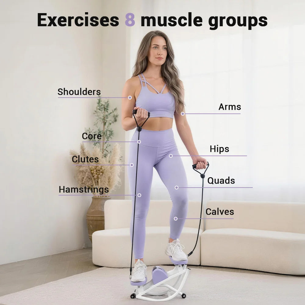 Umay Mini Stepper Machine With Resistance Bands For Home Workouts