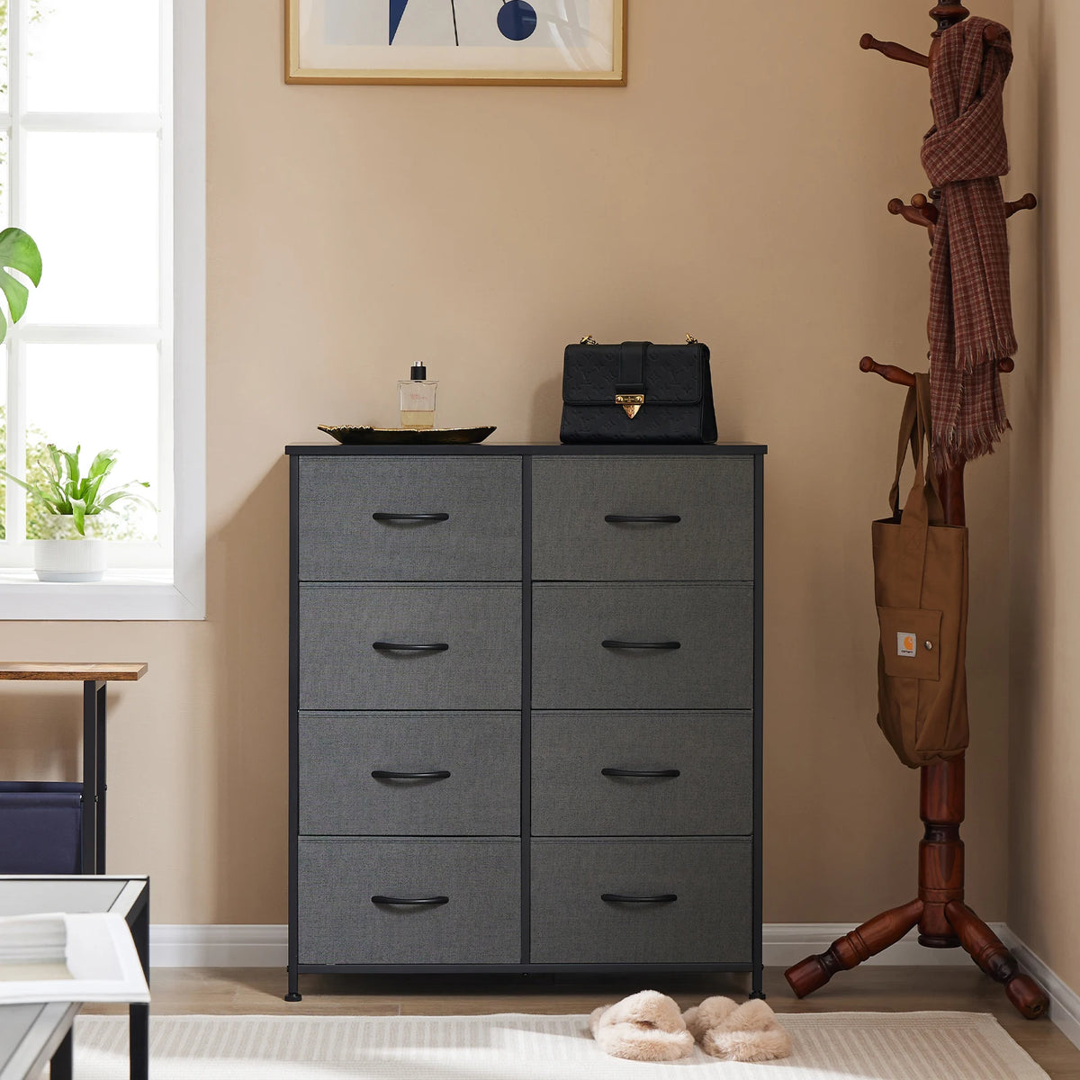 MCQ Modern Fabric Storage Cabinet With Drawers For Living Room