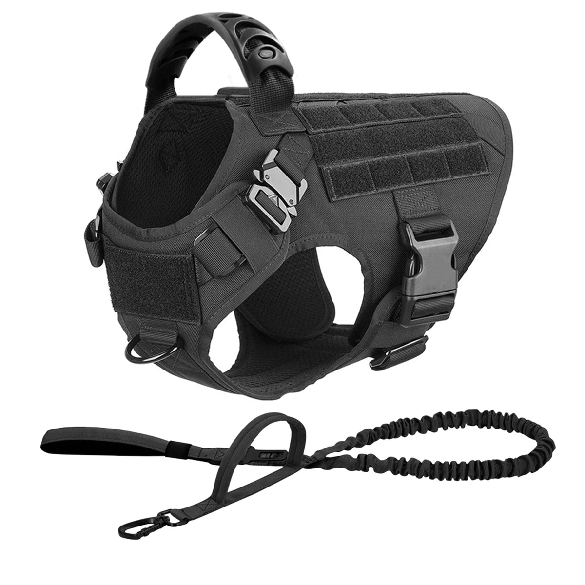PETRAVEL Tactical Dog Harness And Leash Set For Training Walks