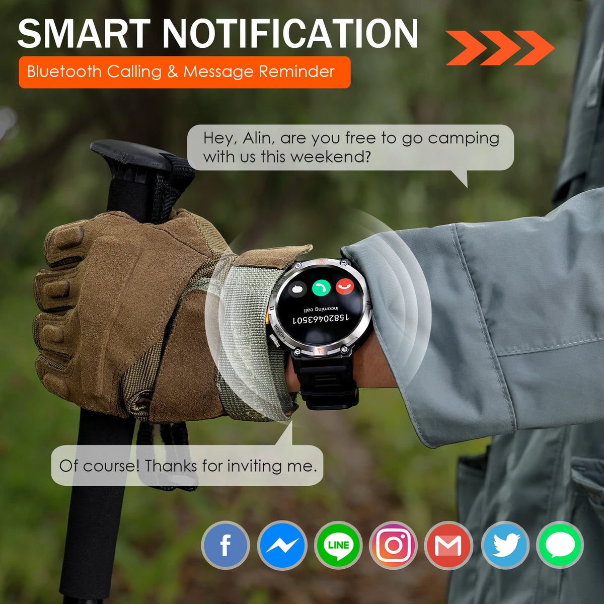 EIGIIS KE3 Bluetooth Call Smartwatch with Heart Rate Monitor