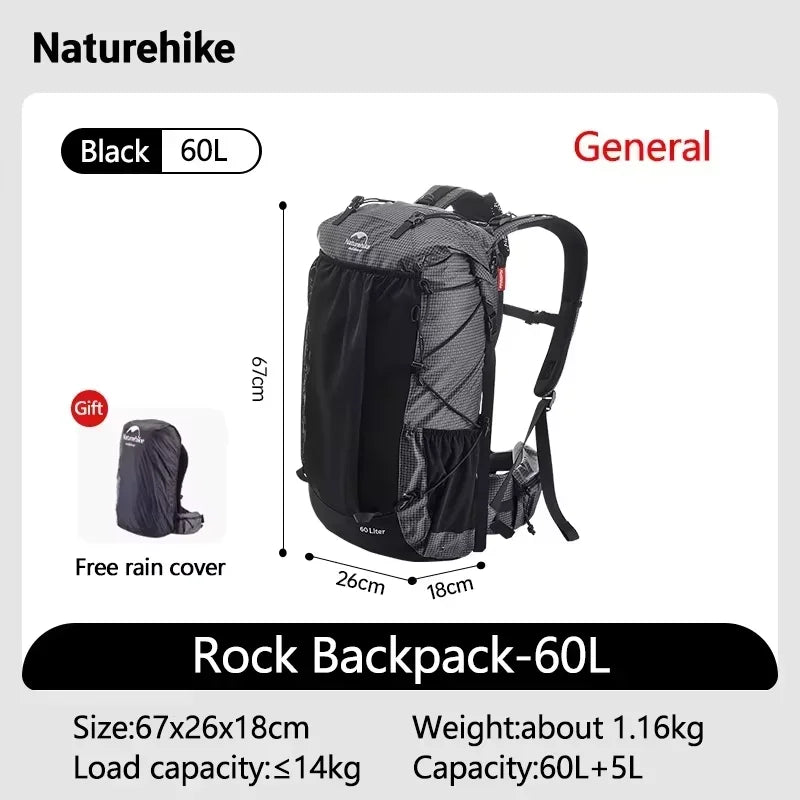 Naturehike Nylon Travel Hiking Backpack with Rain Cover