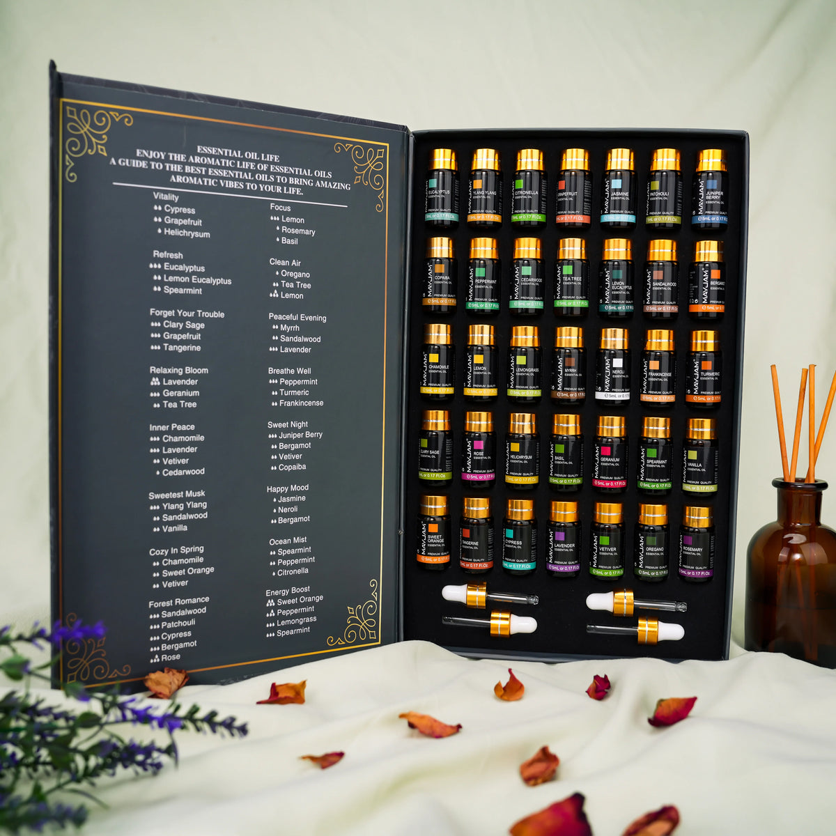 MAYJAM Essential Oils Aromatherapy Gift Set With Botanical Scents