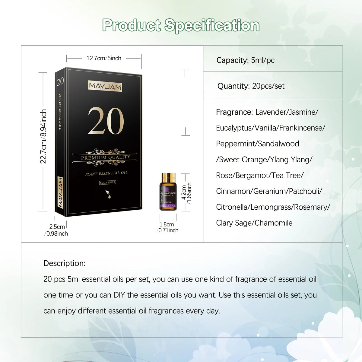MAYJAM Essential Oils Gift Set For Aromatherapy And Fragrance